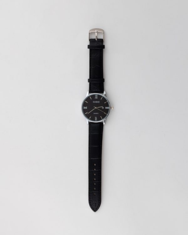 ساعت مچی مردانه چرمی مشکی مدل کاسیو _ CASIO