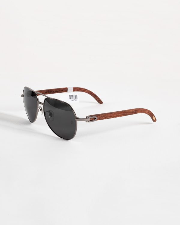 عینک آفتابی اورجینال دسته چوب طبیعی کارتیر Cartier - Image 6