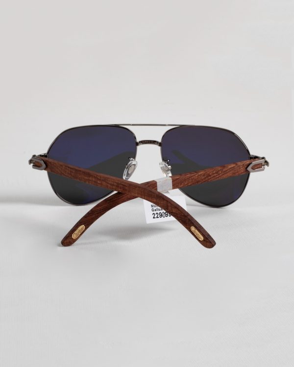 عینک آفتابی اورجینال دسته چوب طبیعی کارتیر Cartier - Image 5